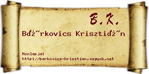 Bárkovics Krisztián névjegykártya